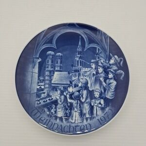 Weihnachten 1972 Bareuther Christmas Plate Bavaria‎ Germany Church Blue - VTG